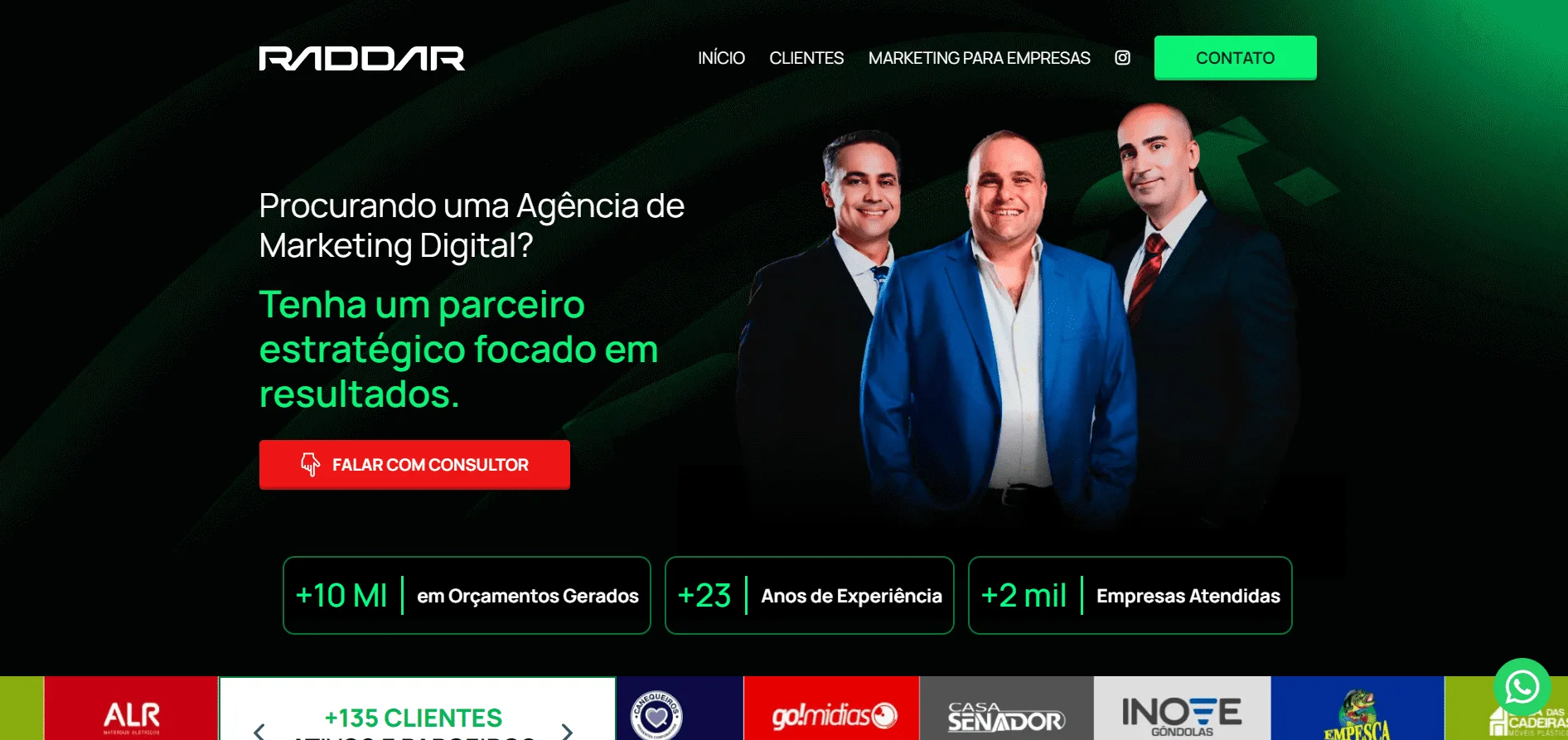 raddar digital - landing page